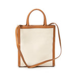 Shoulder Bag Vertical Cabas Tote Ivory Logo Print Canvas
