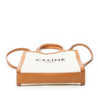 Shoulder Bag Vertical Cabas Tote Ivory Logo Print Canvas