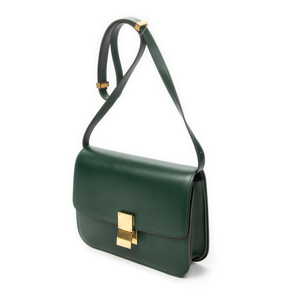 Shoulder Bag Medium Classic Box Crossbody Green Smooth Calfskin Leather