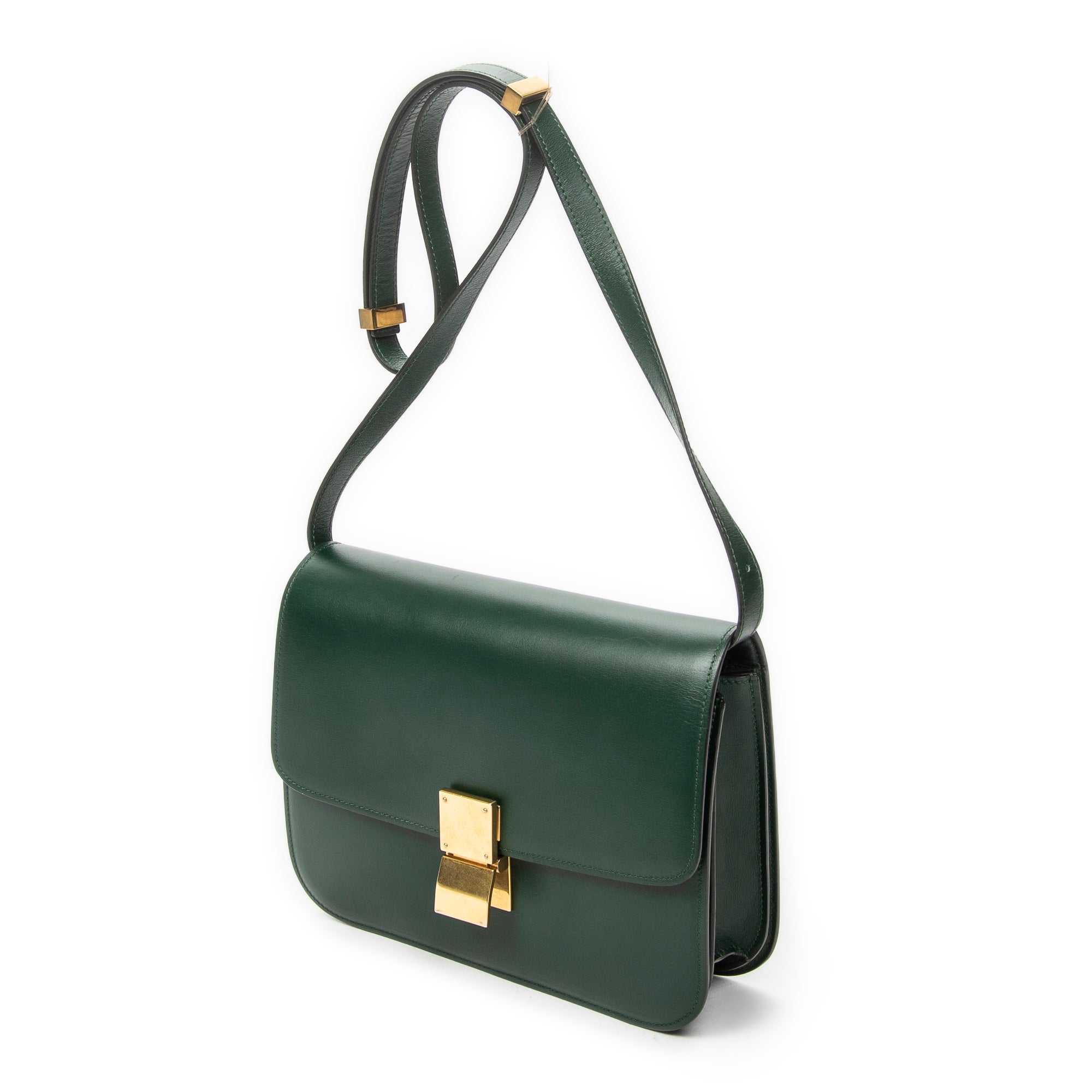 Shoulder Bag Medium Classic Box Crossbody Green Smooth Calfskin Leather