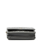 Shoulder Bag Classic Wallet on Chain Dark Grey Quilted Lambskin Leather