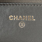 Shoulder Bag Classic Wallet on Chain Dark Grey Quilted Lambskin Leather