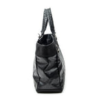 Shoulder Bag Paris Biarritz Shopping Tote Black Quilted Coated Canvas