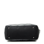 Shoulder Bag Paris Biarritz Shopping Tote Black Quilted Coated Canvas