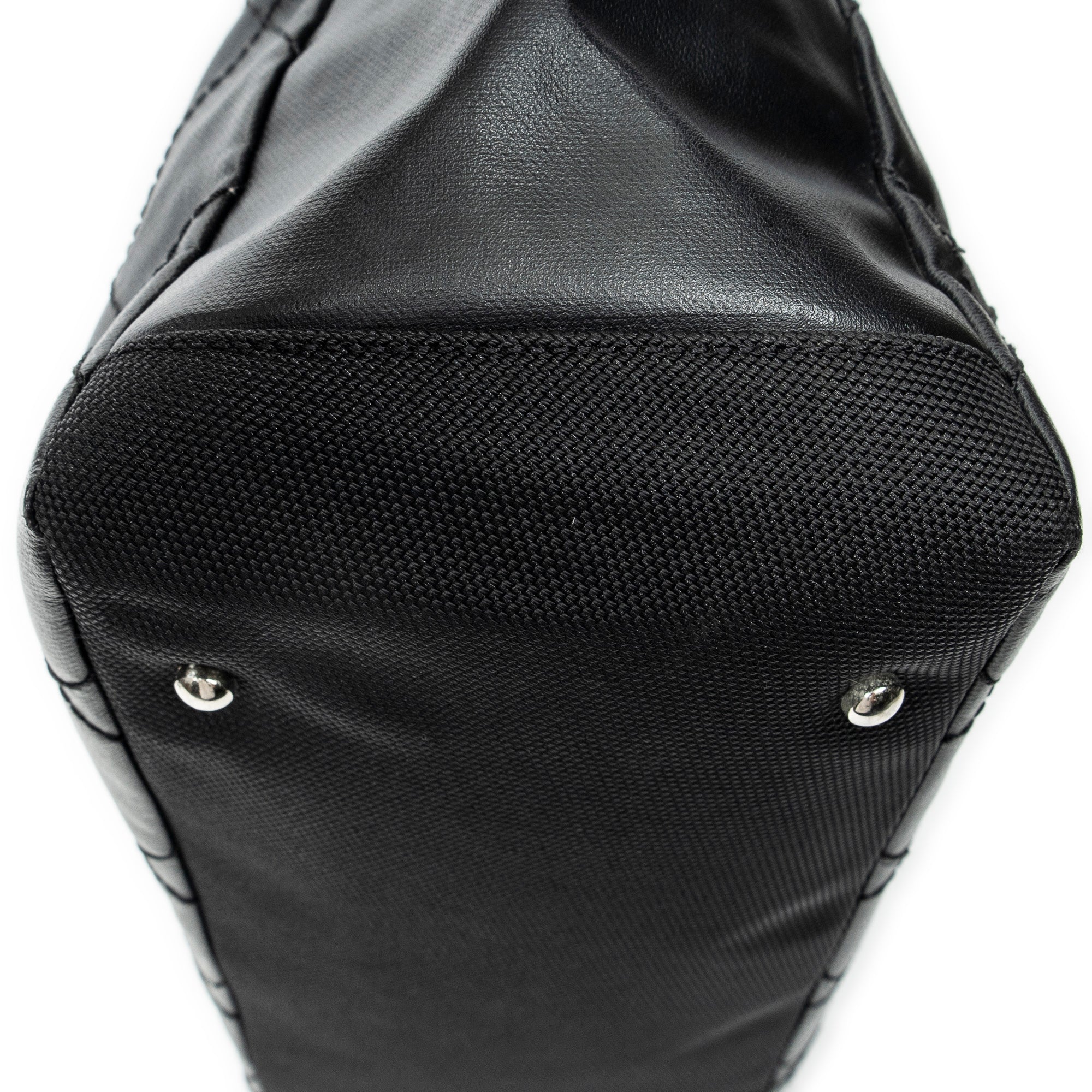 Shoulder Bag Paris Biarritz Shopping Tote Black Quilted Coated Canvas