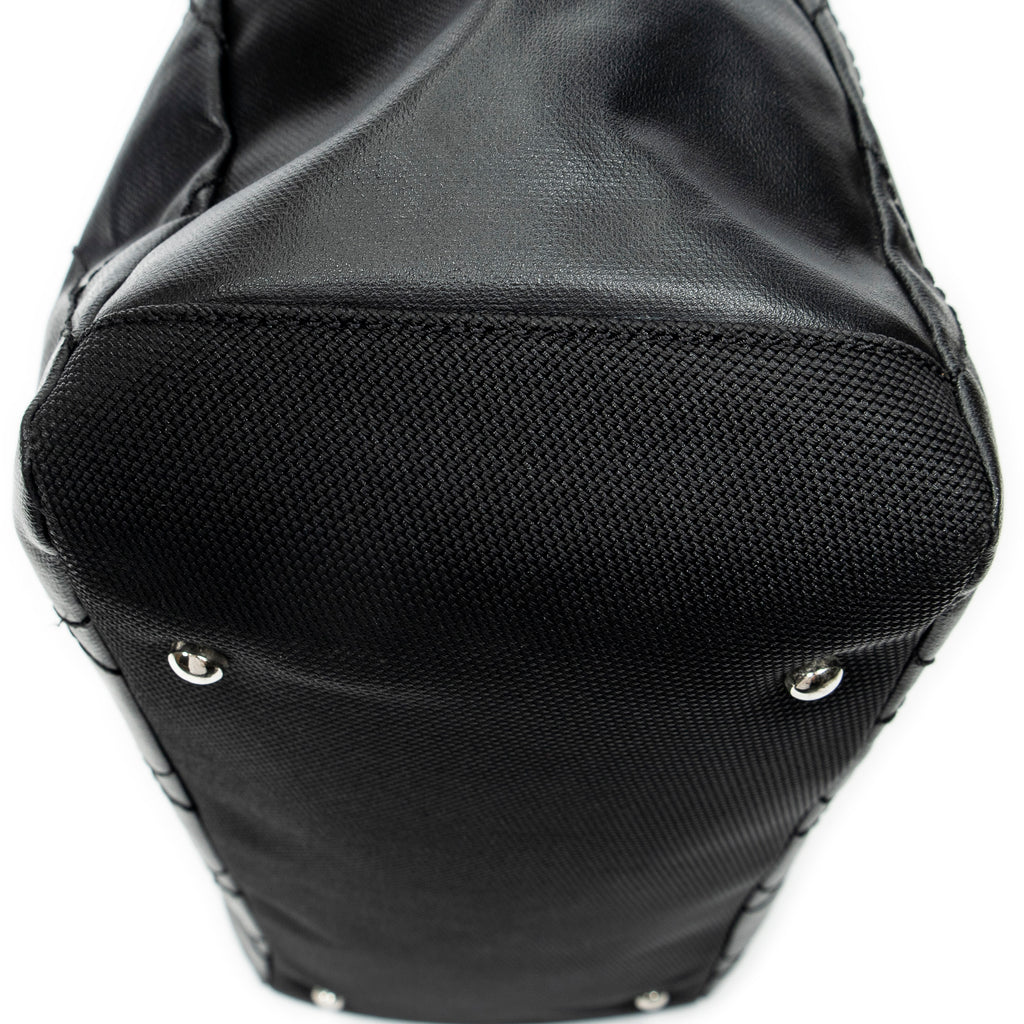 Shoulder Bag Paris Biarritz Shopping Tote Black Quilted Coated Canvas