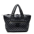 Shoulder Bag Medium Coco Cocoon Reversible Tote Black Quilted Nylon Canvas