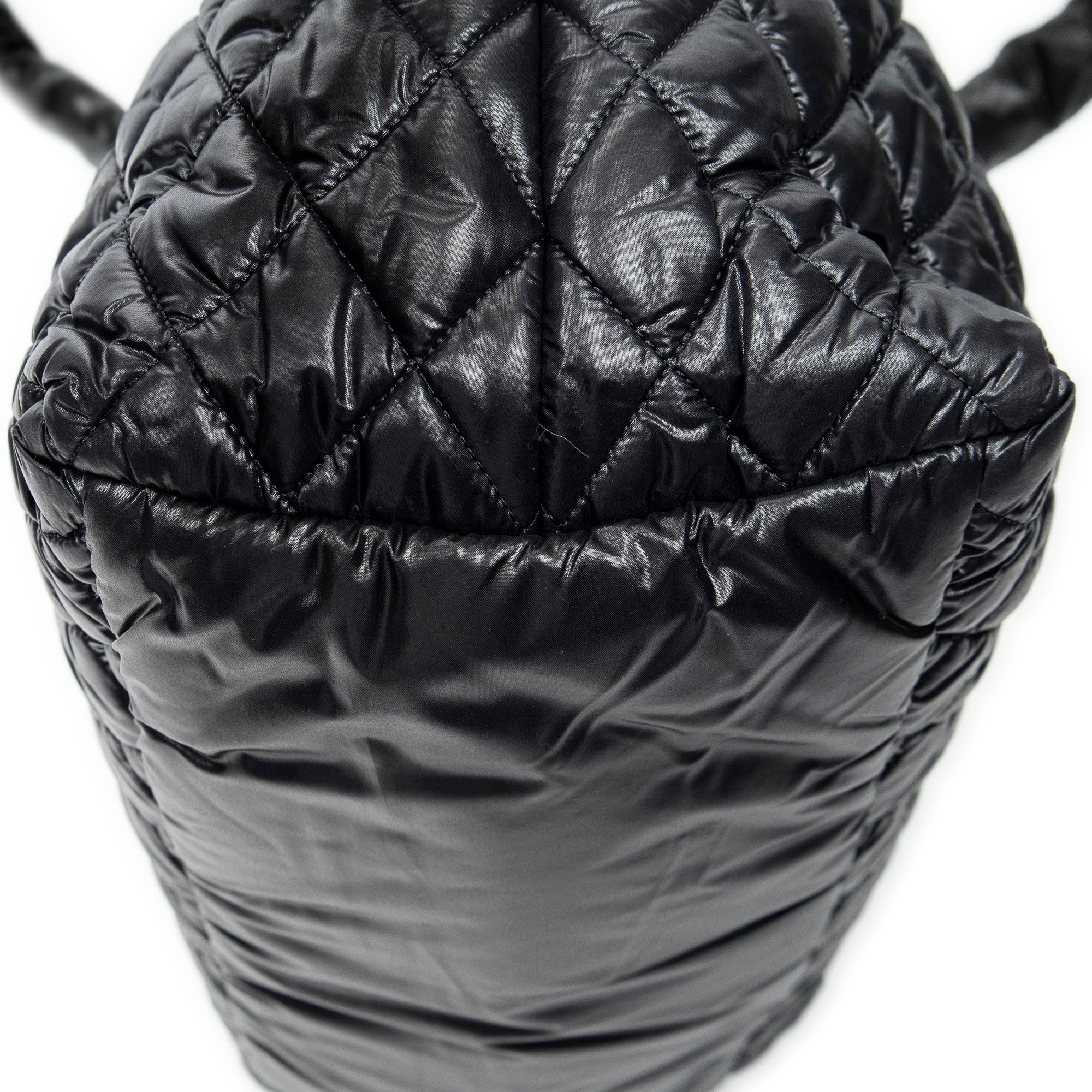 Shoulder Bag Medium Coco Cocoon Reversible Tote Black Quilted Nylon Canvas
