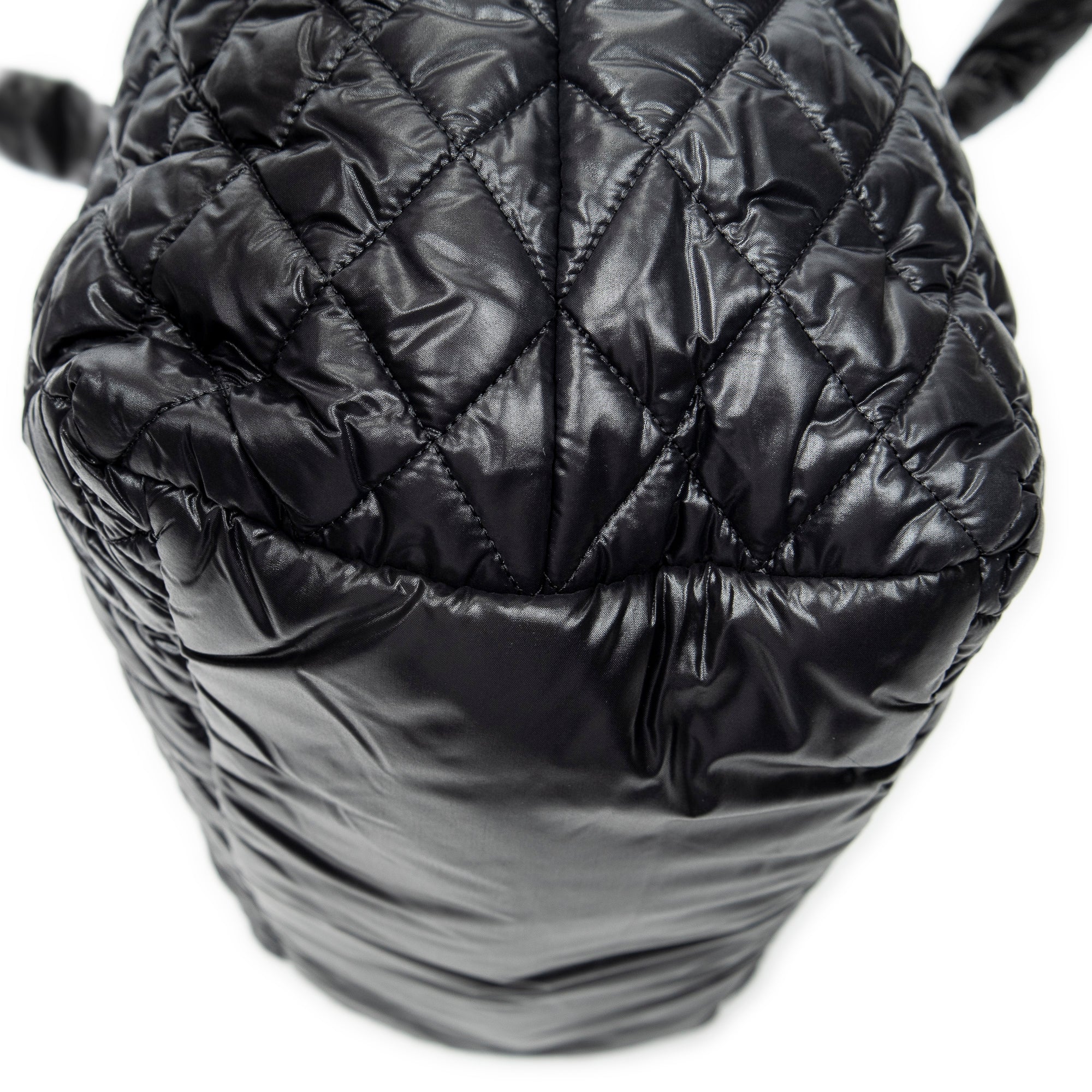 Shoulder Bag Medium Coco Cocoon Reversible Tote Black Quilted Nylon Canvas