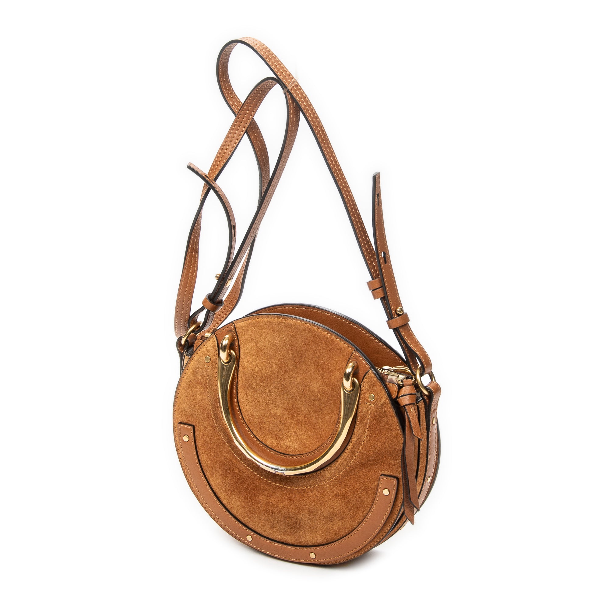 Shoulder Bag Small Pixie Crossbody Tan Suede Leather