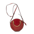 Shoulder Bag Small Pixie Crossbody Burgundy Grained Calfskin Leather