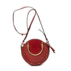 Shoulder Bag Small Pixie Crossbody Burgundy Grained Calfskin Leather