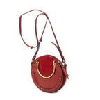 Shoulder Bag Small Pixie Crossbody Burgundy Grained Calfskin Leather