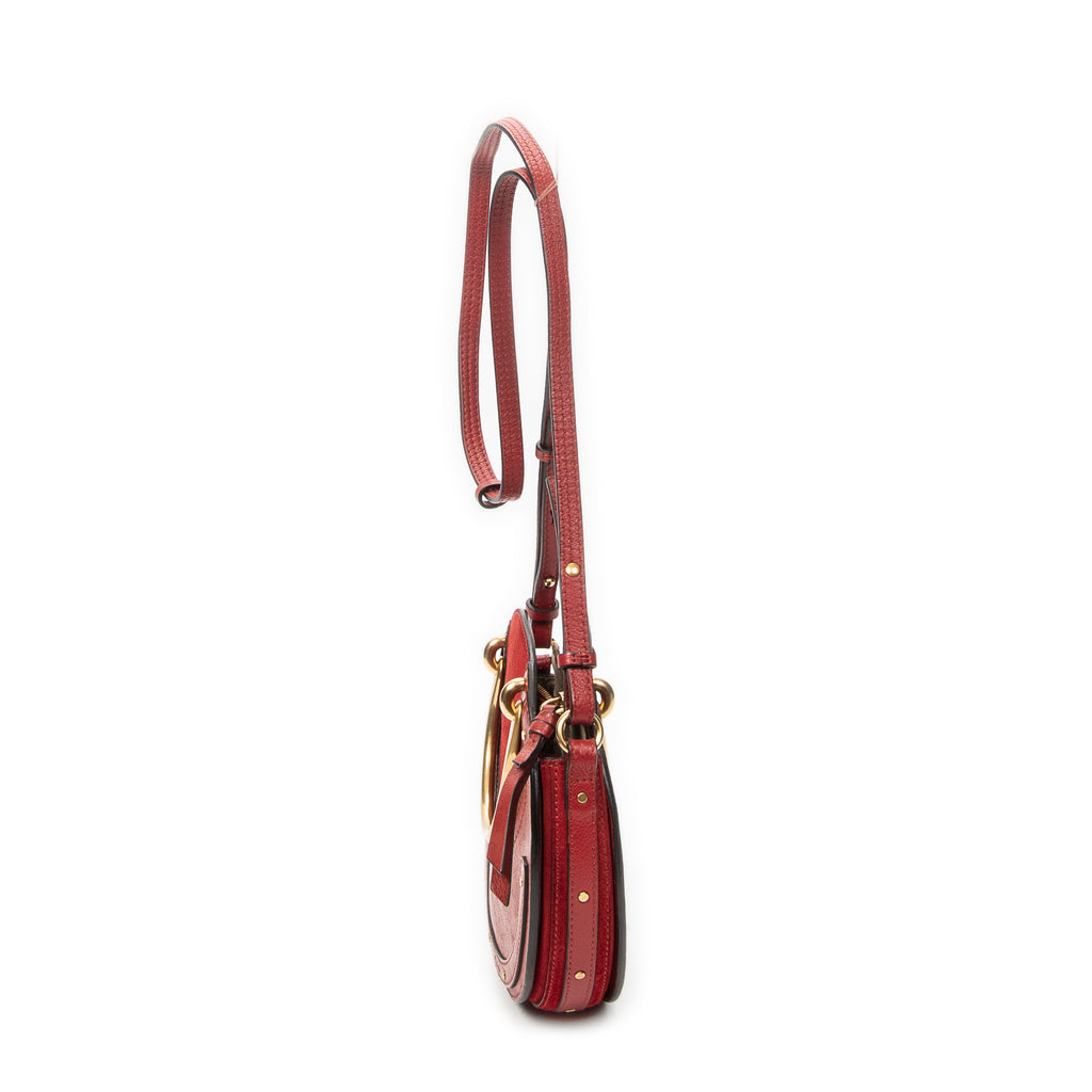 Shoulder Bag Small Pixie Crossbody Burgundy Grained Calfskin Leather