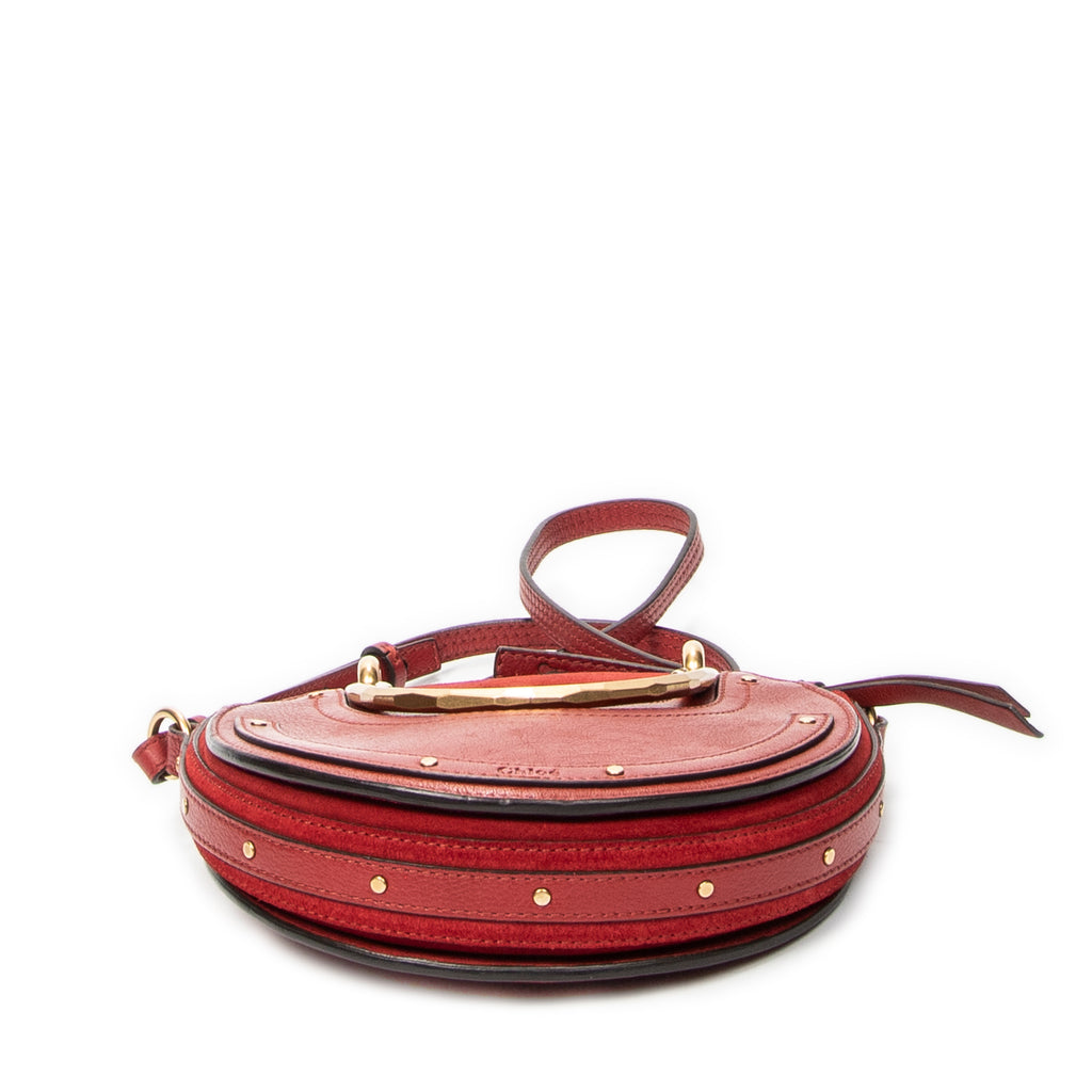 Shoulder Bag Small Pixie Crossbody Burgundy Grained Calfskin Leather