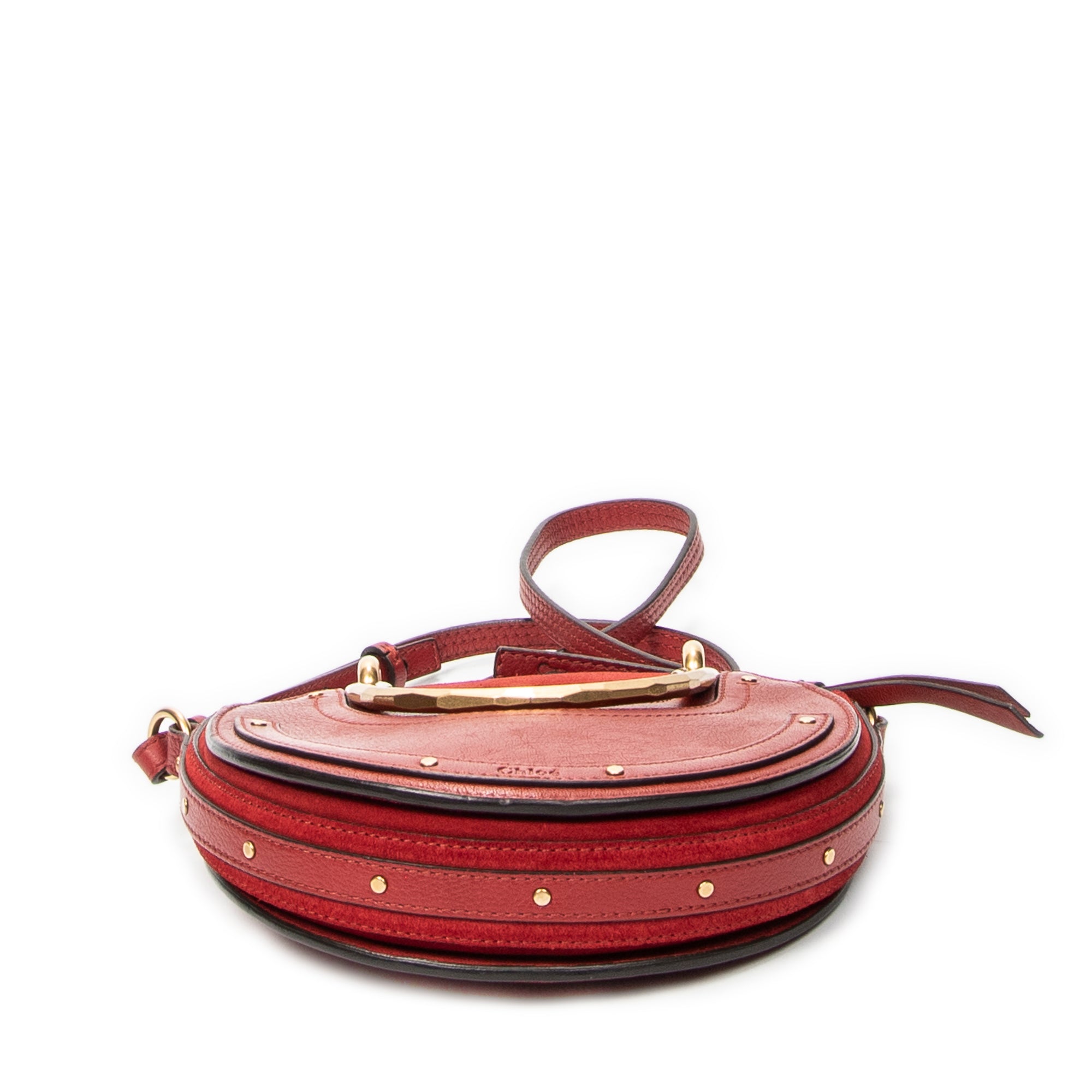 Shoulder Bag Small Pixie Crossbody Burgundy Grained Calfskin Leather