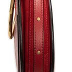 Shoulder Bag Small Pixie Crossbody Burgundy Grained Calfskin Leather