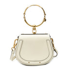 Shoulder Bag Small Nile Bracelet White Calfskin Leather