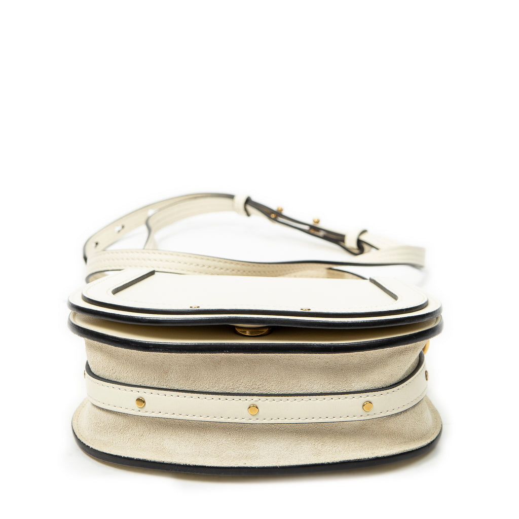 Shoulder Bag Small Nile Bracelet White Calfskin Leather