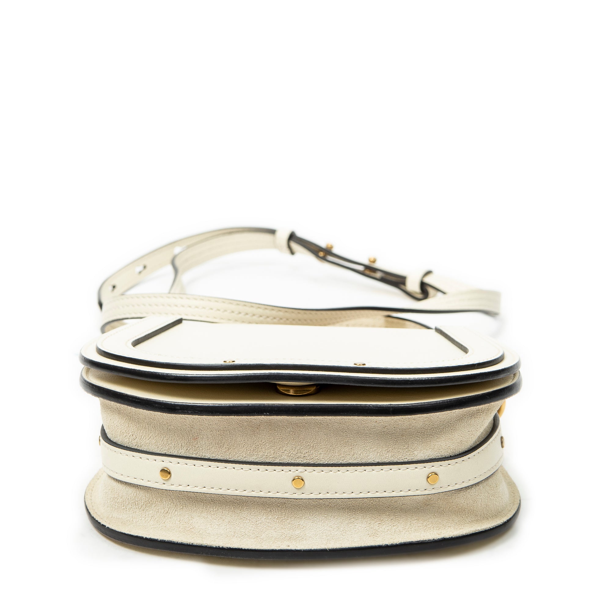 Shoulder Bag Small Nile Bracelet White Calfskin Leather