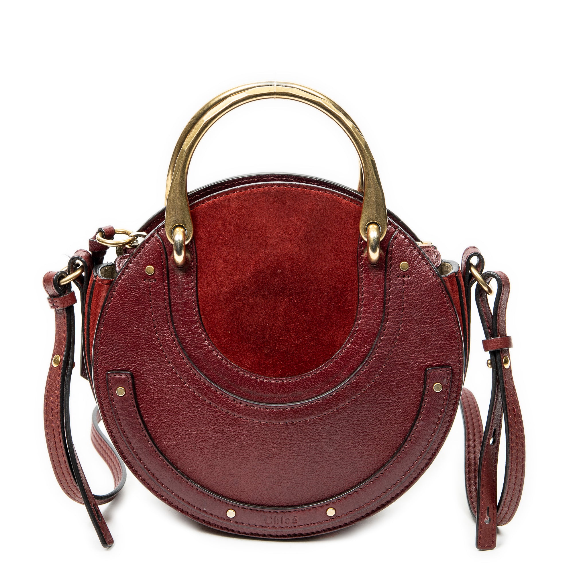 Shoulder Bag Pixie Crossbody Burgundy Calfskin Leather