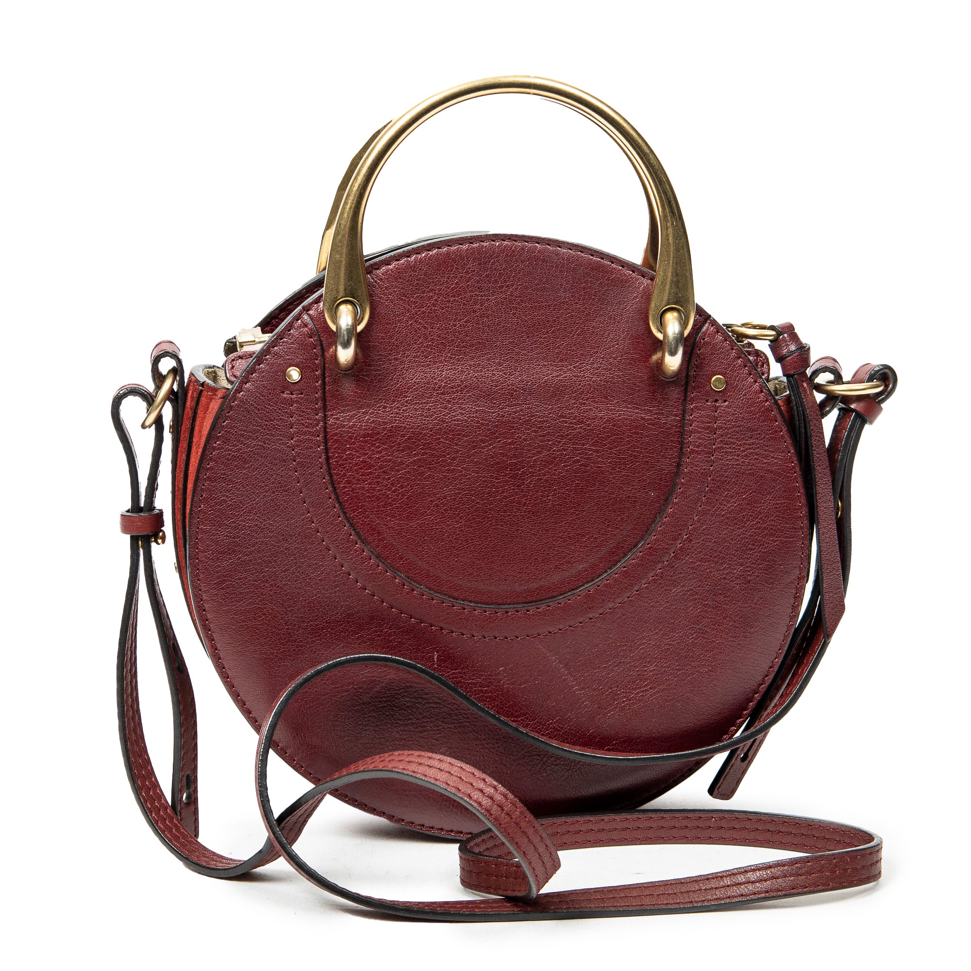 Shoulder Bag Pixie Crossbody Burgundy Calfskin Leather