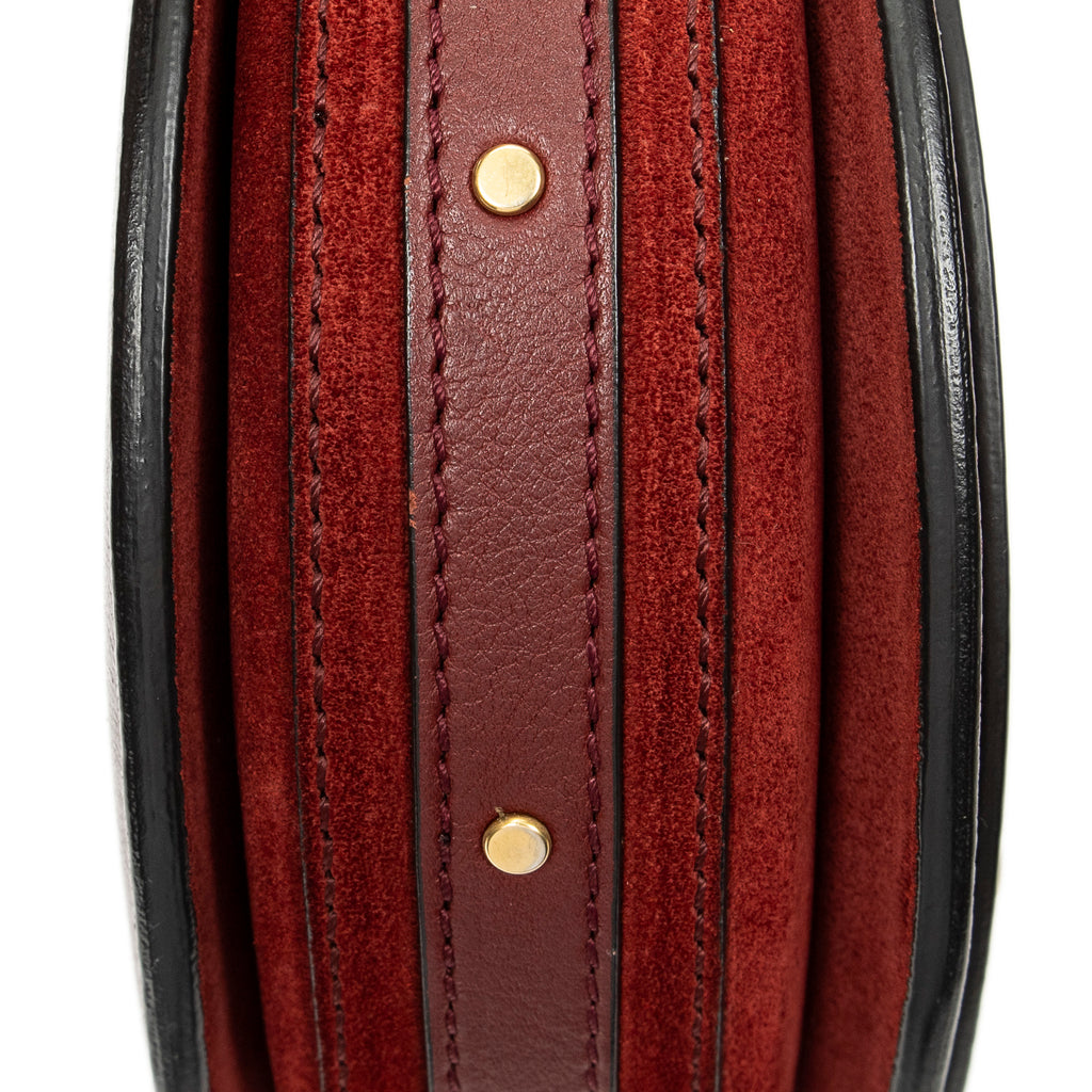 Shoulder Bag Pixie Crossbody Burgundy Calfskin Leather