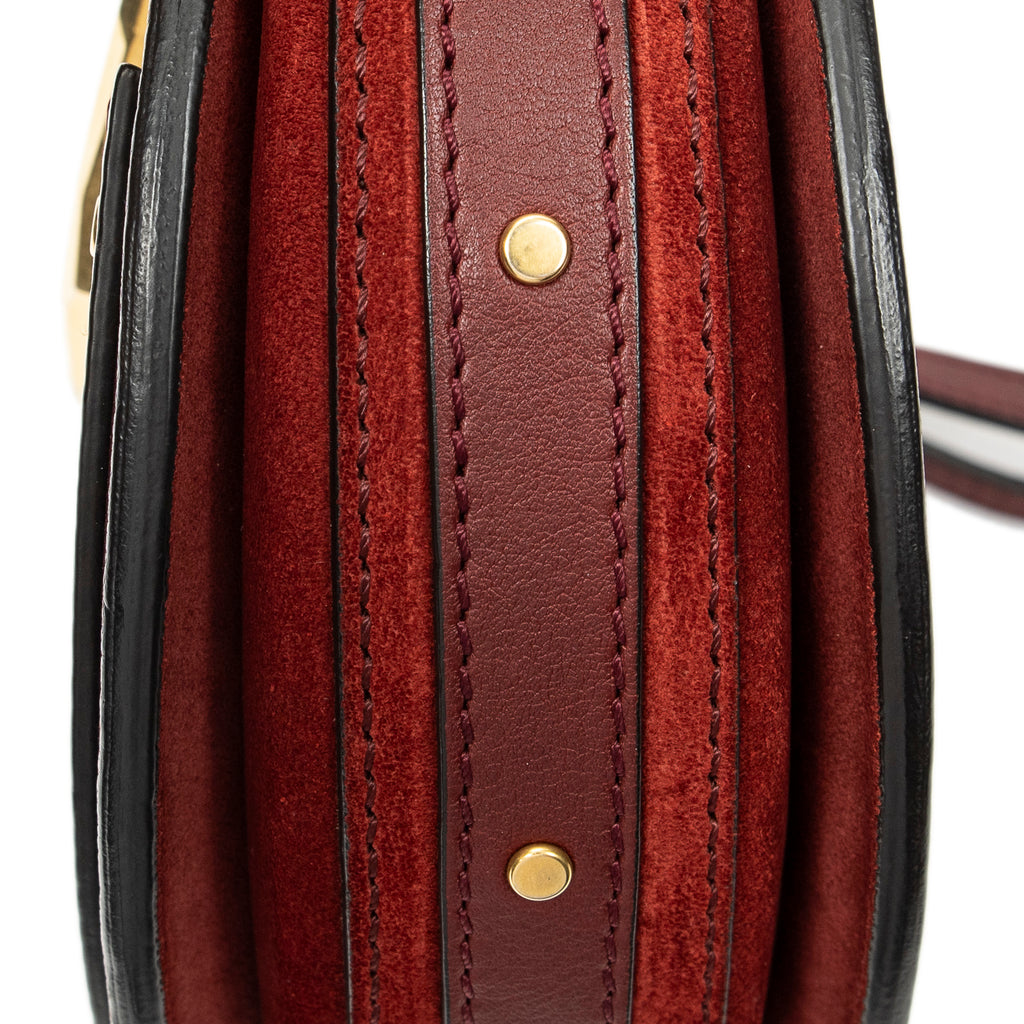 Shoulder Bag Pixie Crossbody Burgundy Calfskin Leather