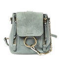 Backpack Mini Faye Backpack Teal Calfskin Leather