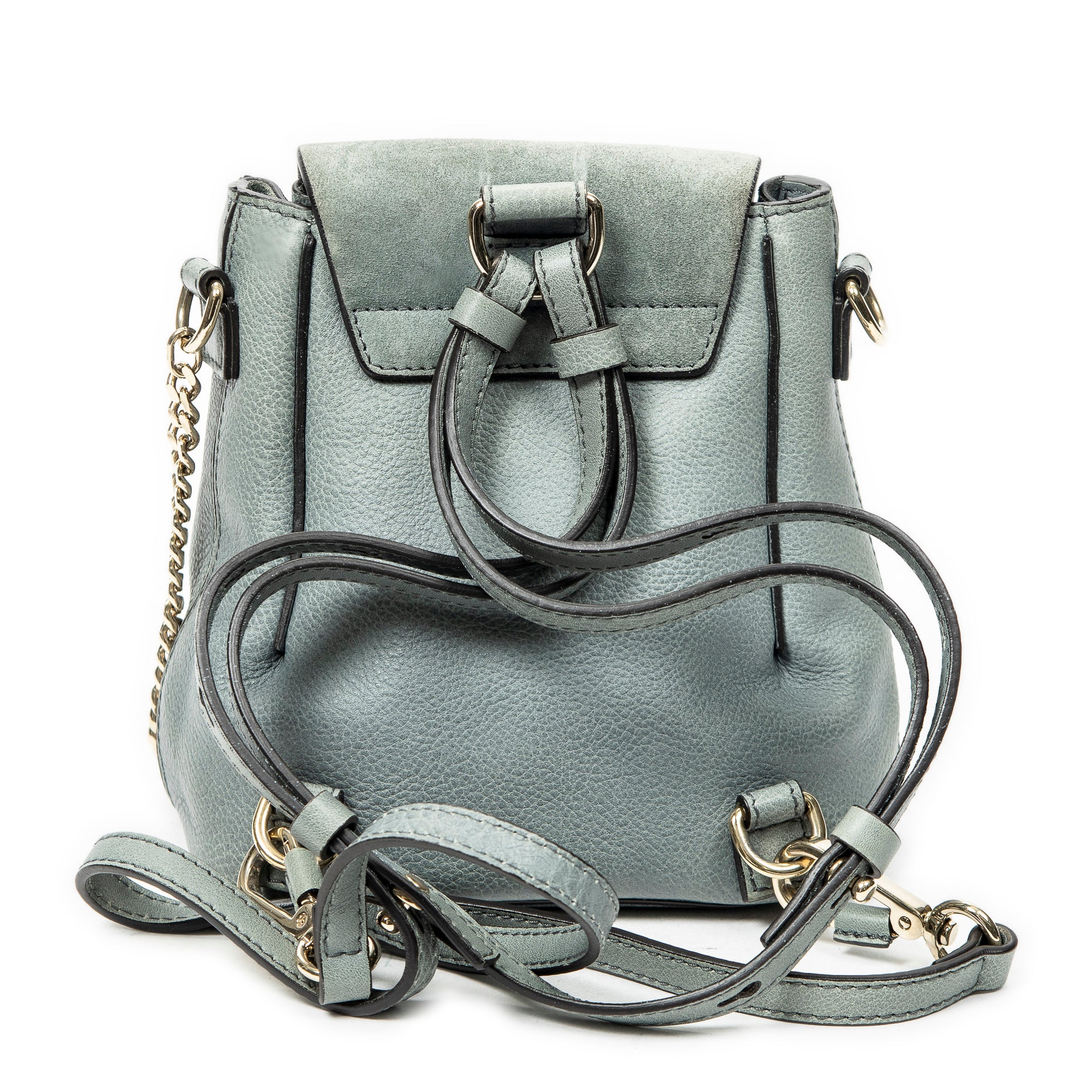 Backpack Mini Faye Backpack Teal Calfskin Leather