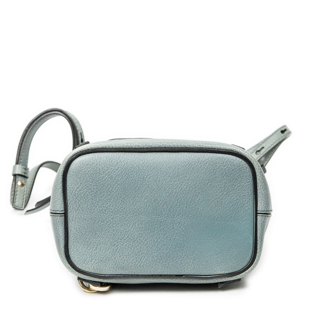 Backpack Mini Faye Backpack Teal Calfskin Leather