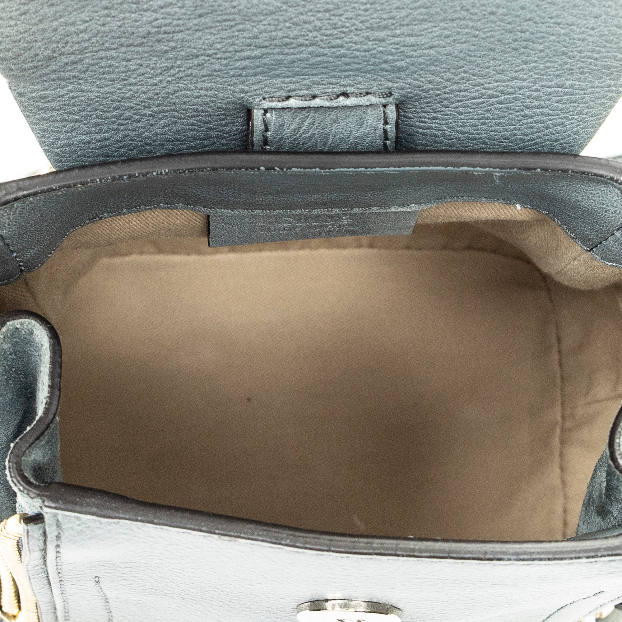 Backpack Mini Faye Backpack Teal Calfskin Leather