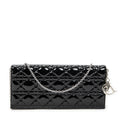 Shoulder Bag Lady Dior Chain Clutch Black Cannage Patent Leather