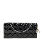 Shoulder Bag Lady Dior Chain Clutch Black Cannage Patent Leather