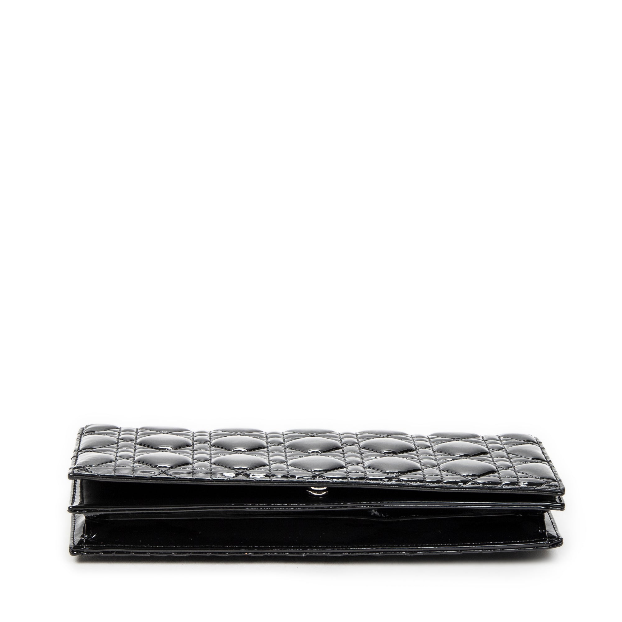 Shoulder Bag Lady Dior Chain Clutch Black Cannage Patent Leather
