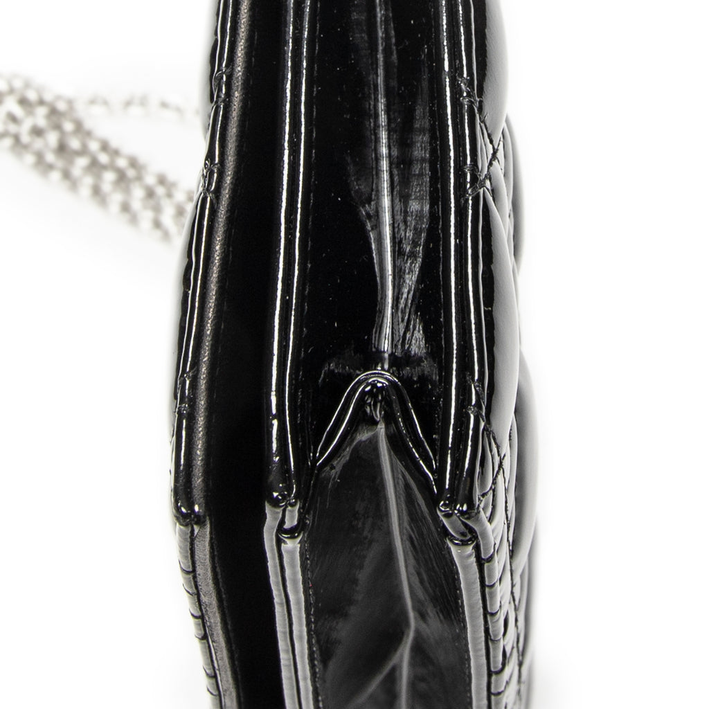Shoulder Bag Lady Dior Chain Clutch Black Cannage Patent Leather