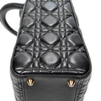 Shoulder Bag Large Lady Dior Zip Black Cannage Lambskin Leather