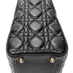 Shoulder Bag Large Lady Dior Zip Black Cannage Lambskin Leather