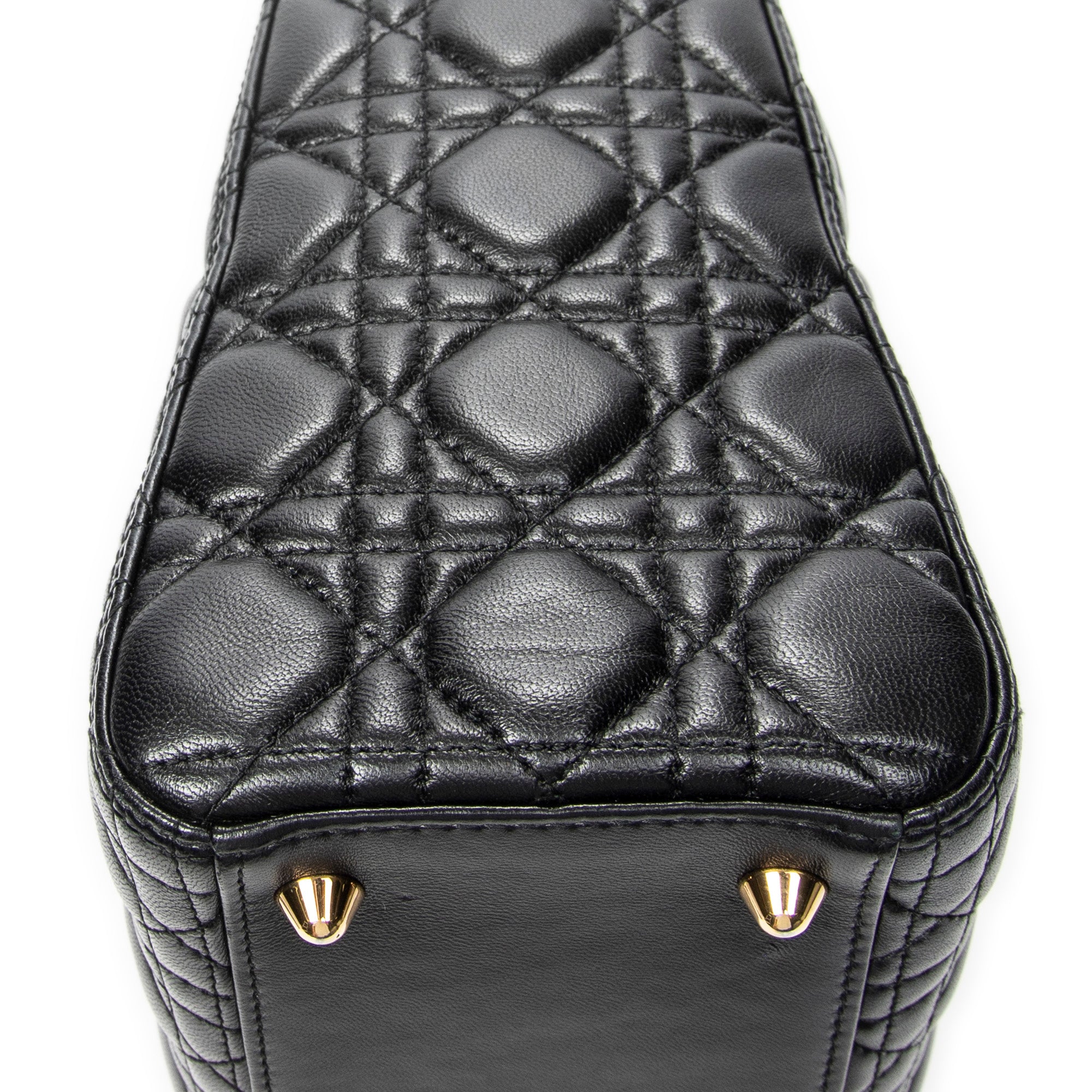 Shoulder Bag Large Lady Dior Zip Black Cannage Lambskin Leather