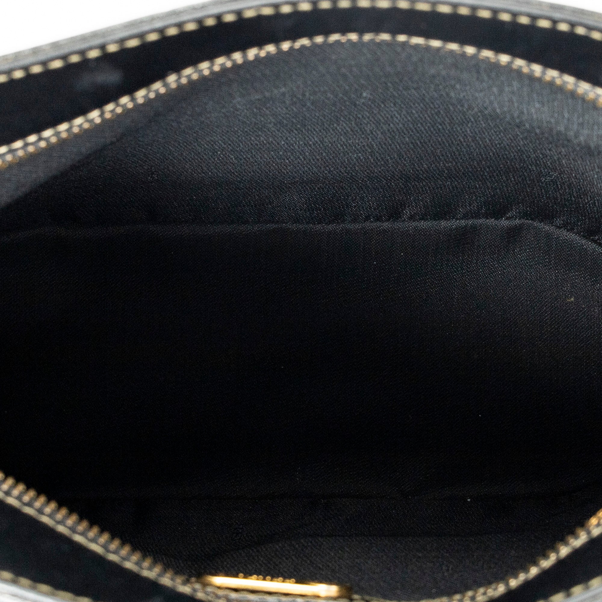 Shoulder Bag Bucket Crossbody Brown Pequin Stripe Coated Canvas