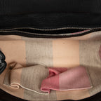 Shoulder Bag Small Bamboo Daily Top Handle Black Grained Calfskin Leather