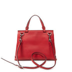 Shoulder Bag Small Bamboo Daily Top Handle Red Grained Calfskin Leather