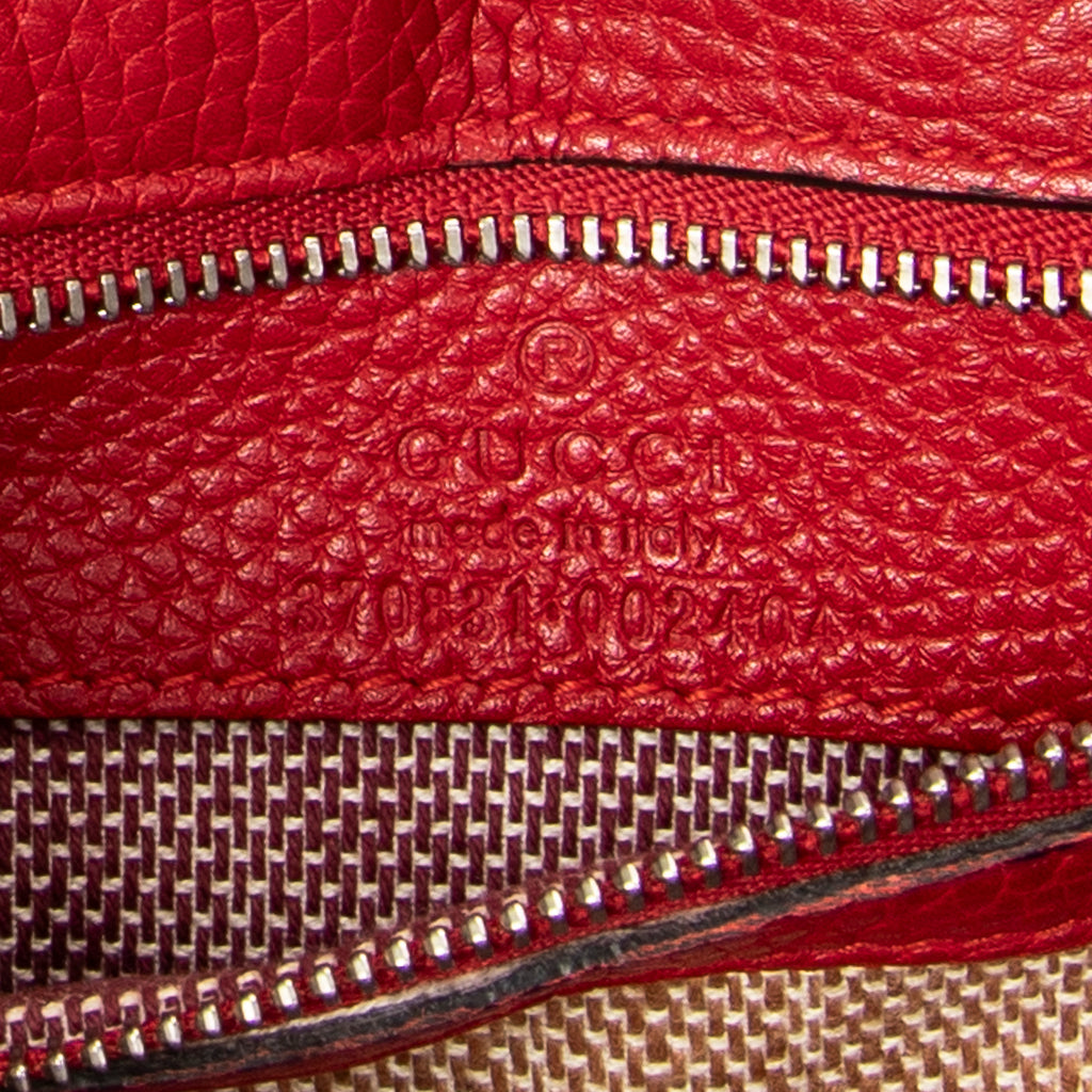 Shoulder Bag Small Bamboo Daily Top Handle Red Grained Calfskin Leather