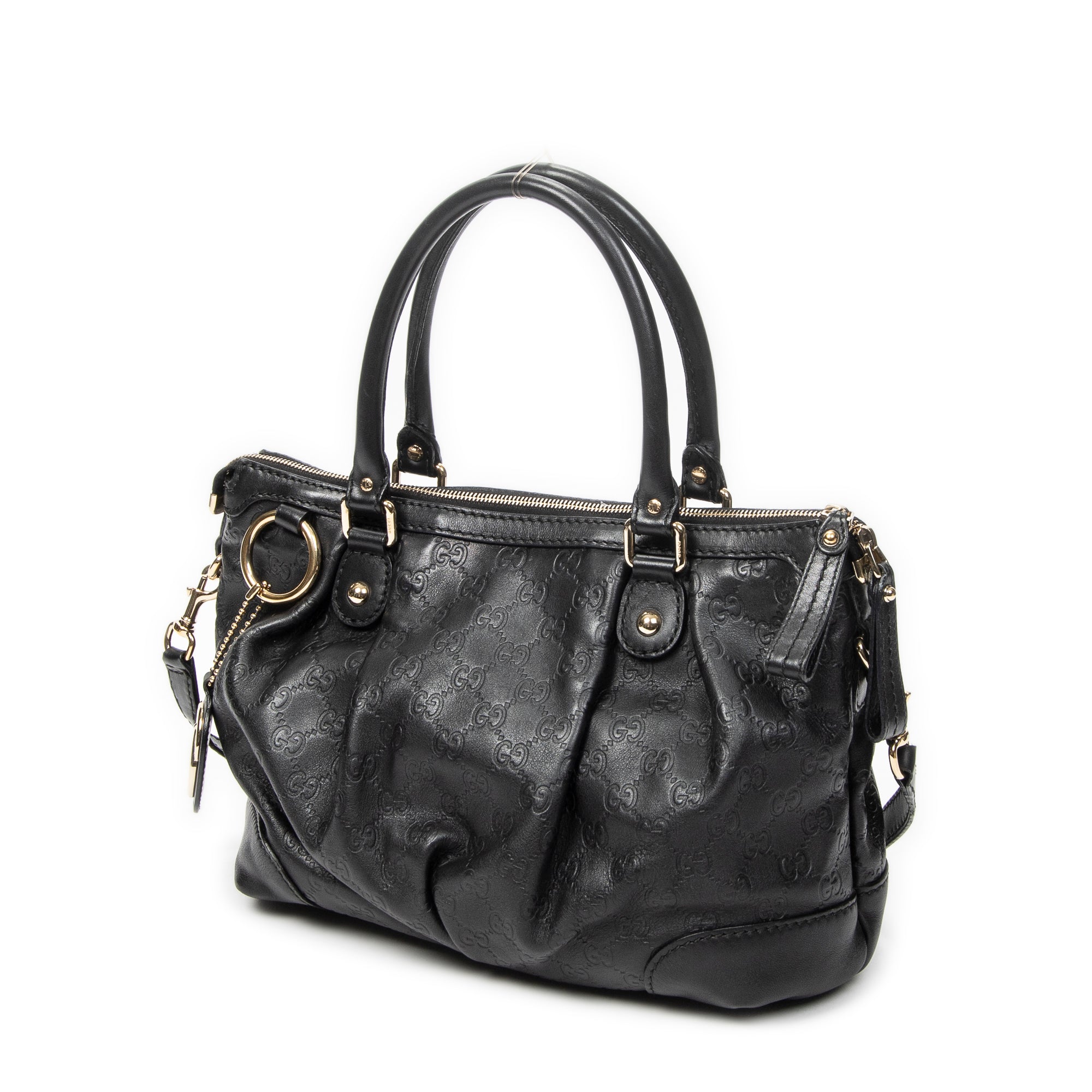 Shoulder Bag Sukey Top Handle Black Guccissima Leather