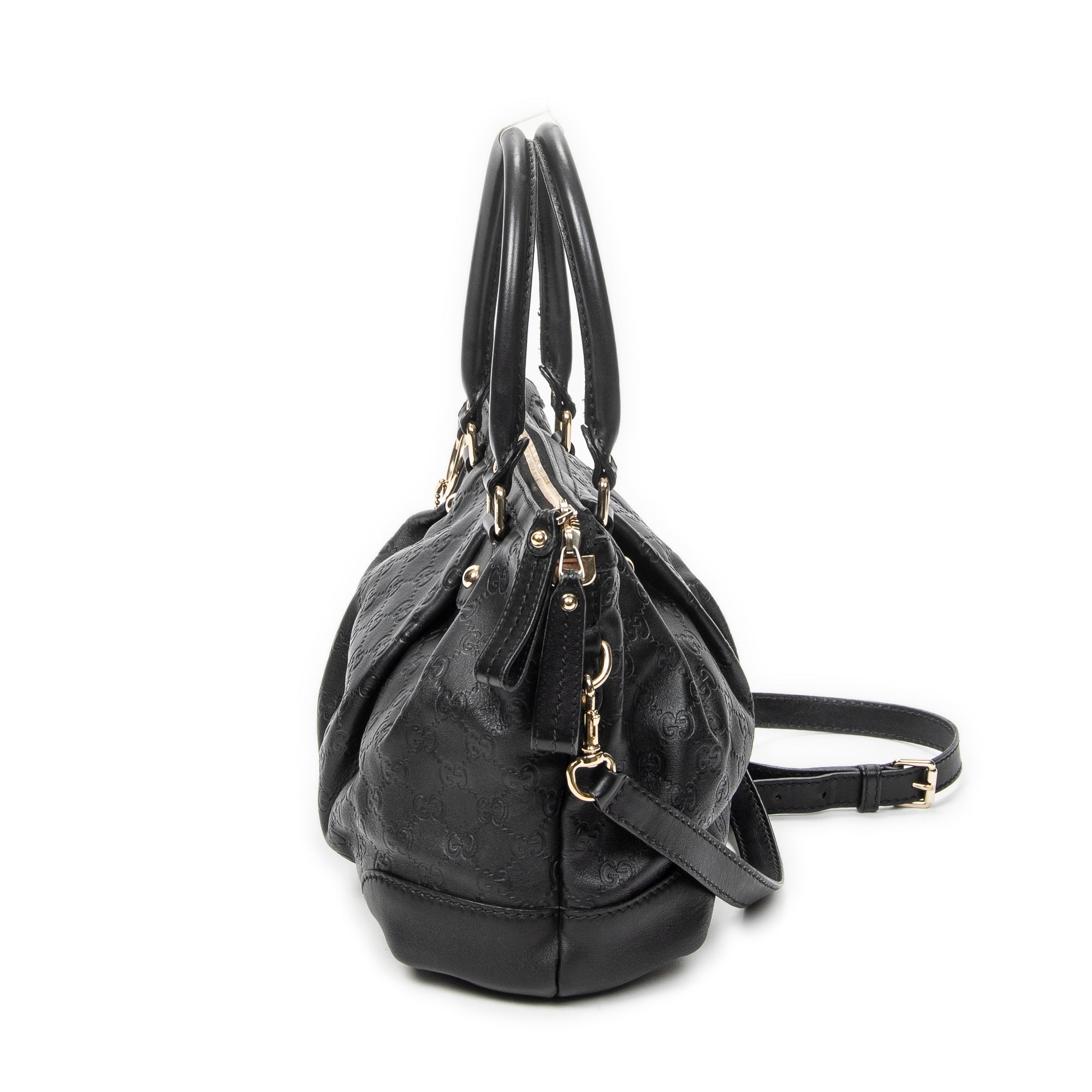 Shoulder Bag Sukey Top Handle Black Guccissima Leather