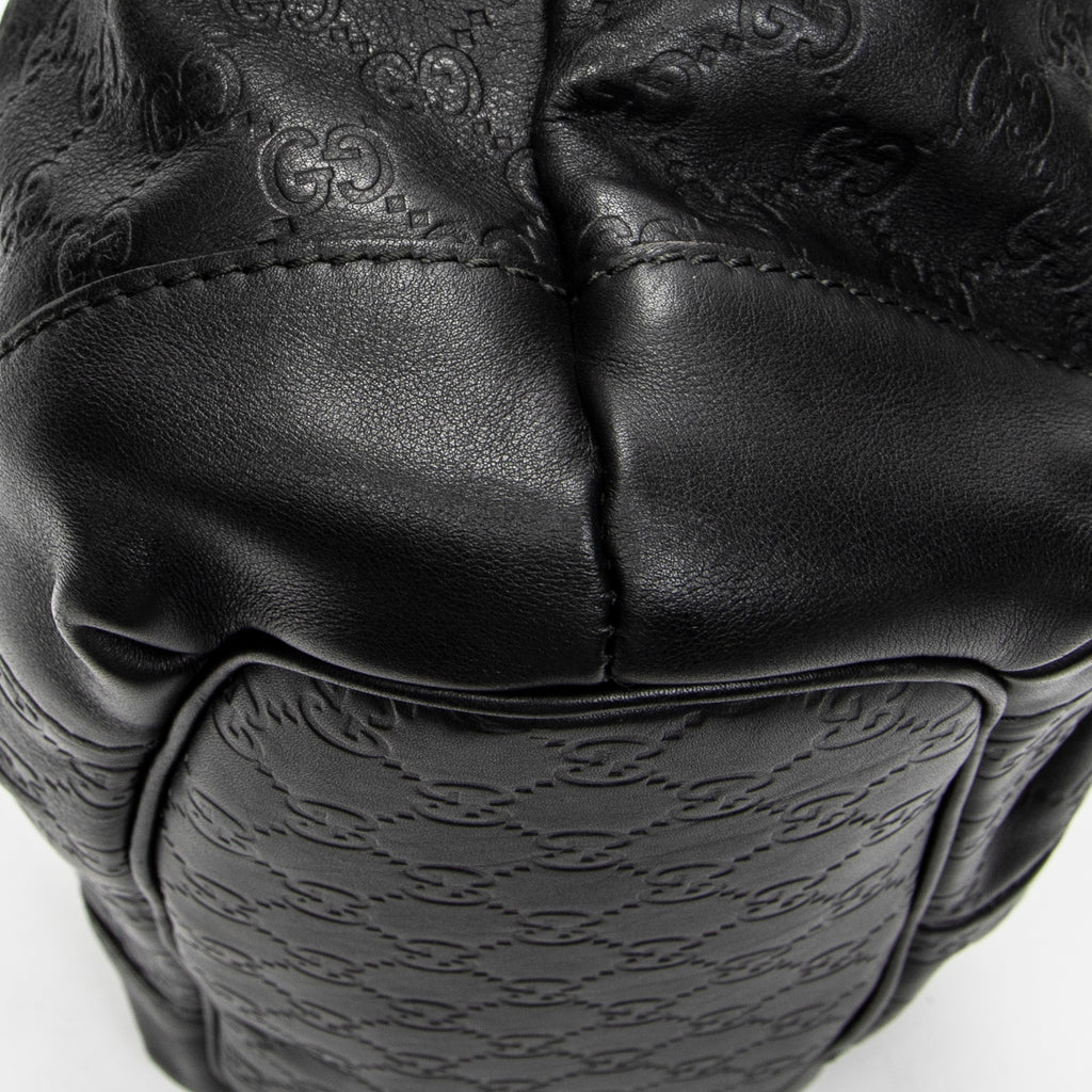 Shoulder Bag Sukey Top Handle Black Guccissima Leather
