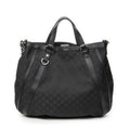 Shoulder Bag Abbey Convertible Tote Black Monogrammed Nylon Canvas
