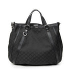 Shoulder Bag Abbey Convertible Tote Black Monogrammed Nylon Canvas