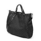 Shoulder Bag Abbey Convertible Tote Black Monogrammed Nylon Canvas