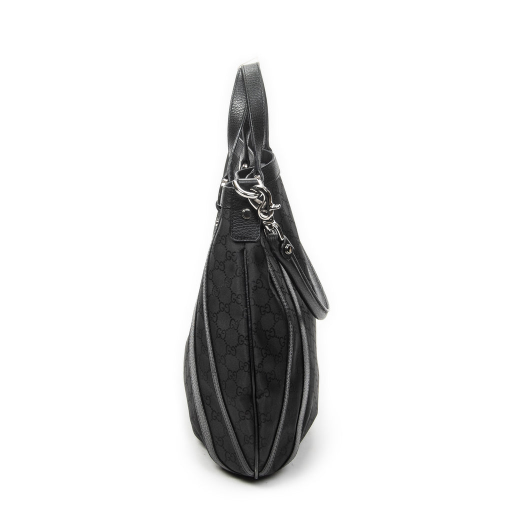 Shoulder Bag Abbey Convertible Tote Black Monogrammed Nylon Canvas